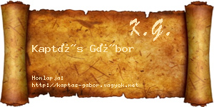 Kaptás Gábor névjegykártya